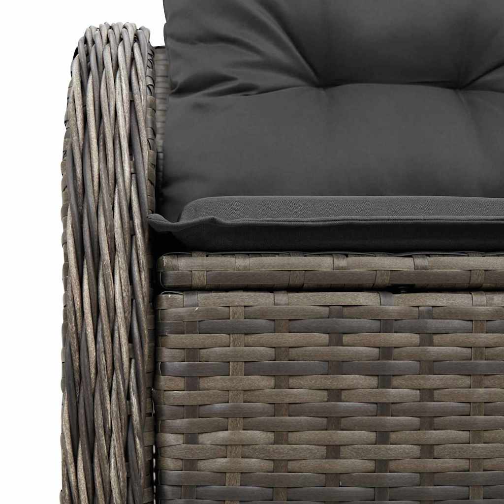 Havemøbelsofa med pude Grå 121 x 62 x 69cm polyrattan