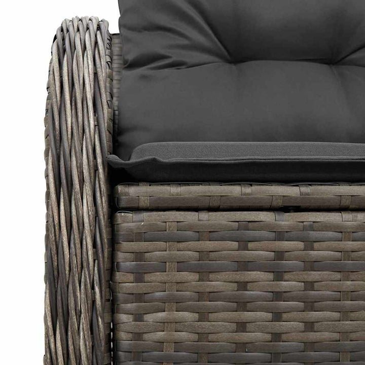 Havemøbelsofa med pude Grå 121 x 62 x 69cm polyrattan