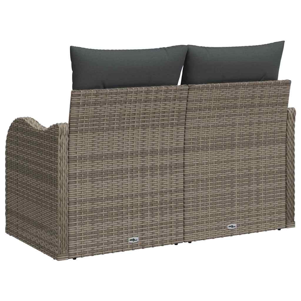 Havemøbelsofa med pude Grå 121 x 62 x 69cm polyrattan
