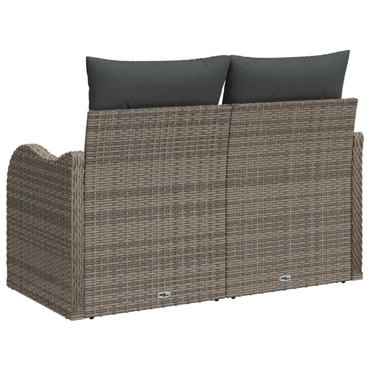 Havemøbelsofa med pude Grå 121 x 62 x 69cm polyrattan