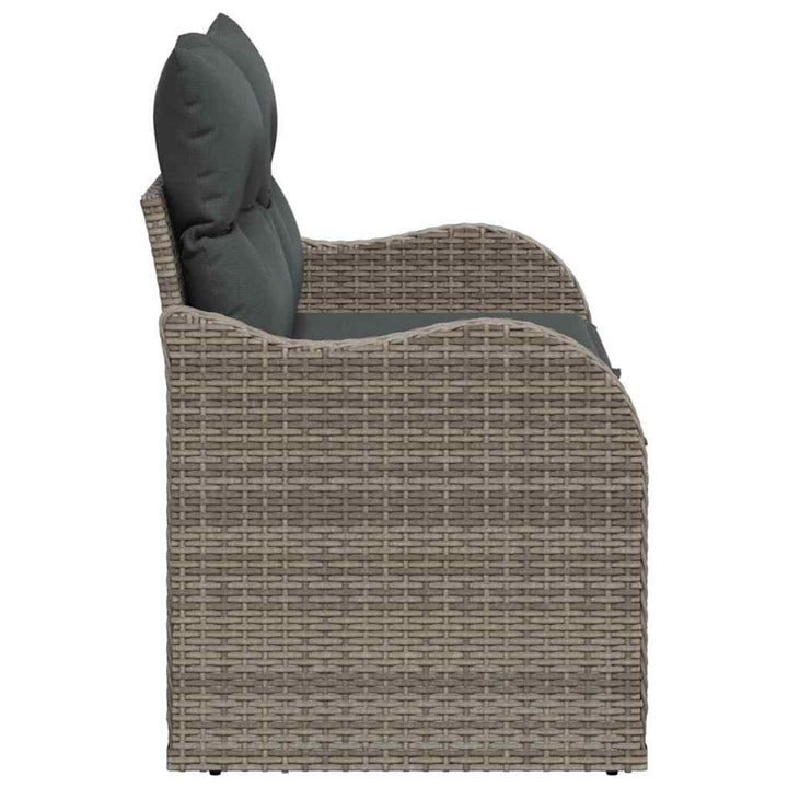 Havemøbelsofa med pude Grå 121 x 62 x 69cm polyrattan