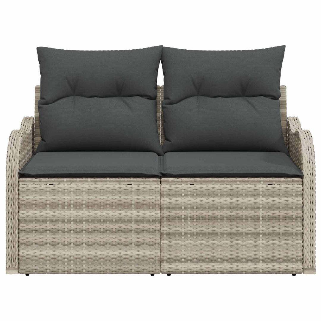 Havemøbelsofa med pude Lysegrå 121 x 62 x 69cm polyrattan