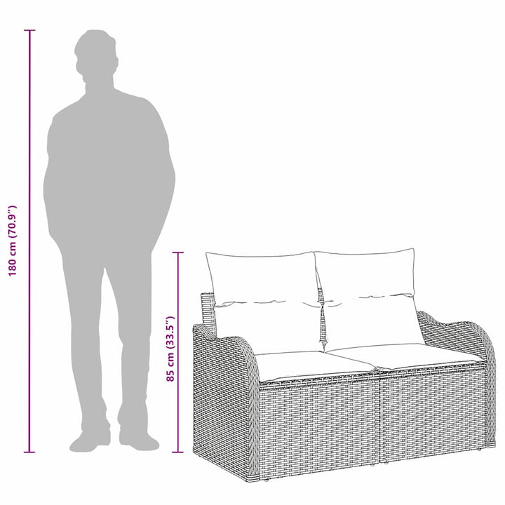 Havemøbelsofa med pude 121 x 62 x 69 cm polyrattan