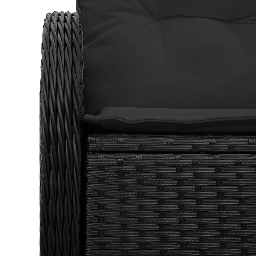 Havemøbelsofa med pude Sort 121 x 62 x 69cm polyrattan