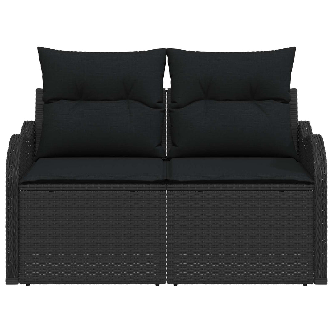 Havemøbelsofa med pude Sort 121 x 62 x 69cm polyrattan