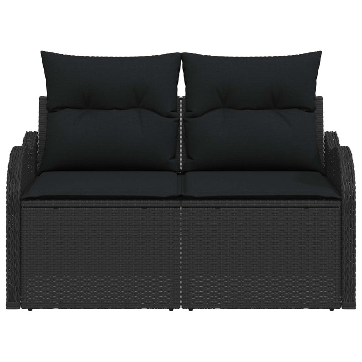 Havemøbelsofa med pude Sort 121 x 62 x 69cm polyrattan