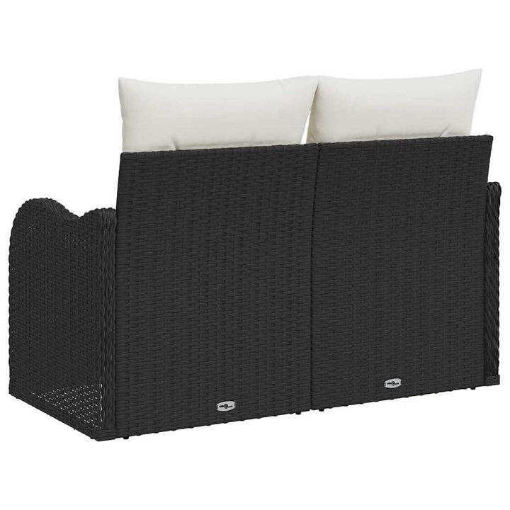 Havemøbelsofa med pude Sort 121 x 62 x 69cm polyrattan