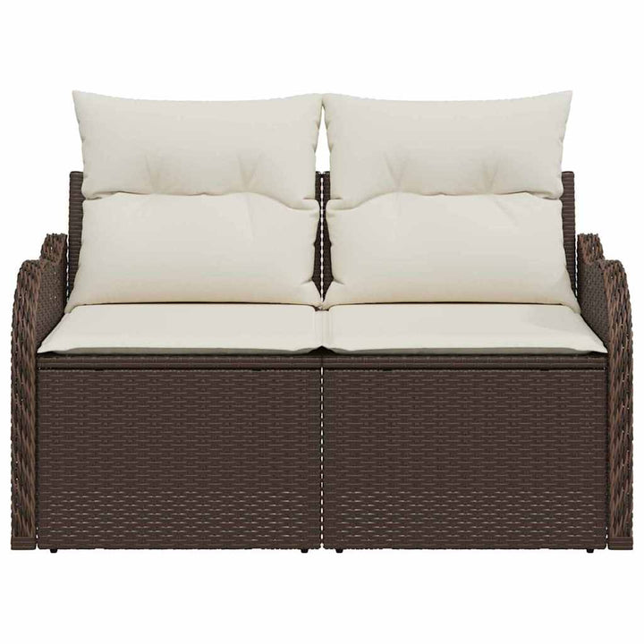 Havemøbelsofa med pude Brun 121 x 62 x 69cm polyrattan