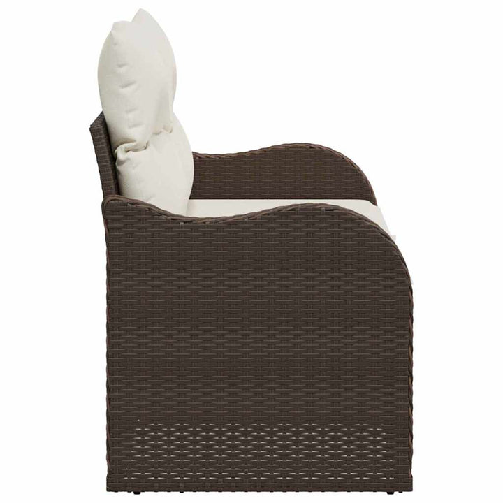Havemøbelsofa med pude Brun 121 x 62 x 69cm polyrattan