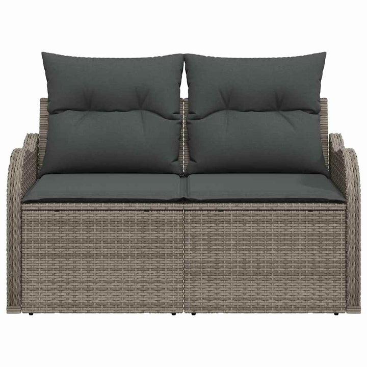 Havemøbelsofa med pude Grå 121 x 62 x 69cm polyrattan