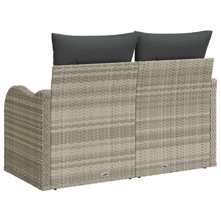 Havemøbelsofa med pude Lysegrå 121 x 62 x 69cm polyrattan