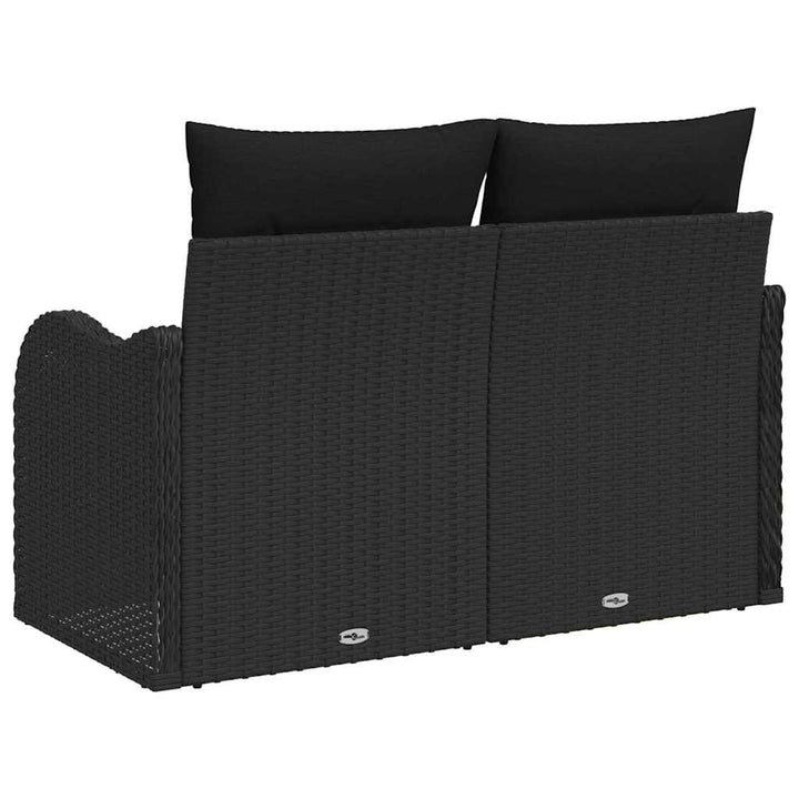 Havemøbelsofa med pude Sort 121 x 62 x 69cm polyrattan