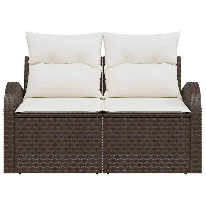 Havemøbelsofa med pude Brun 124 x 62 x 69cm polyrattan