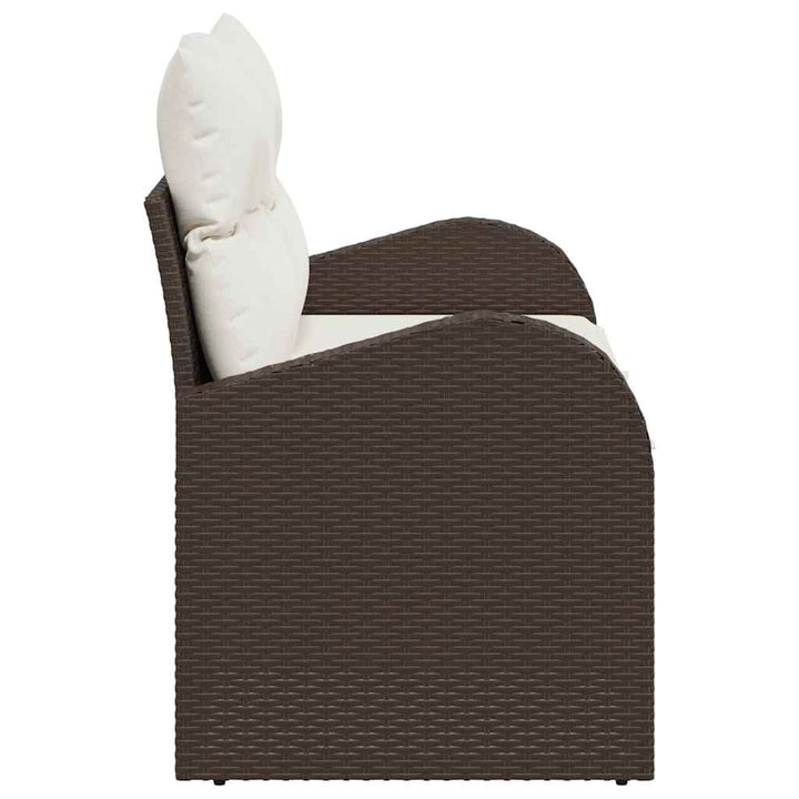 Havemøbelsofa med pude Brun 124 x 62 x 69cm polyrattan