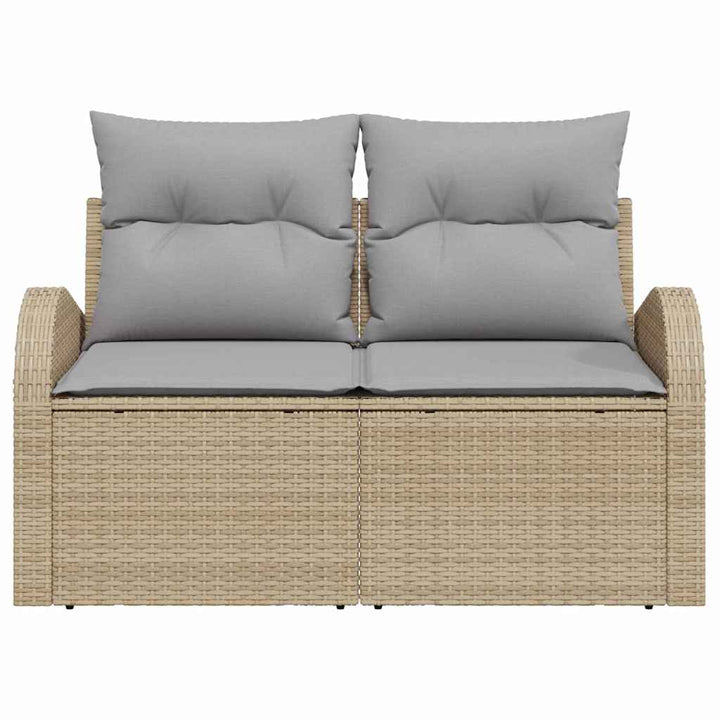 Havemøbelsofa med pude Beige 124 x 62 x 69cm polyrattan