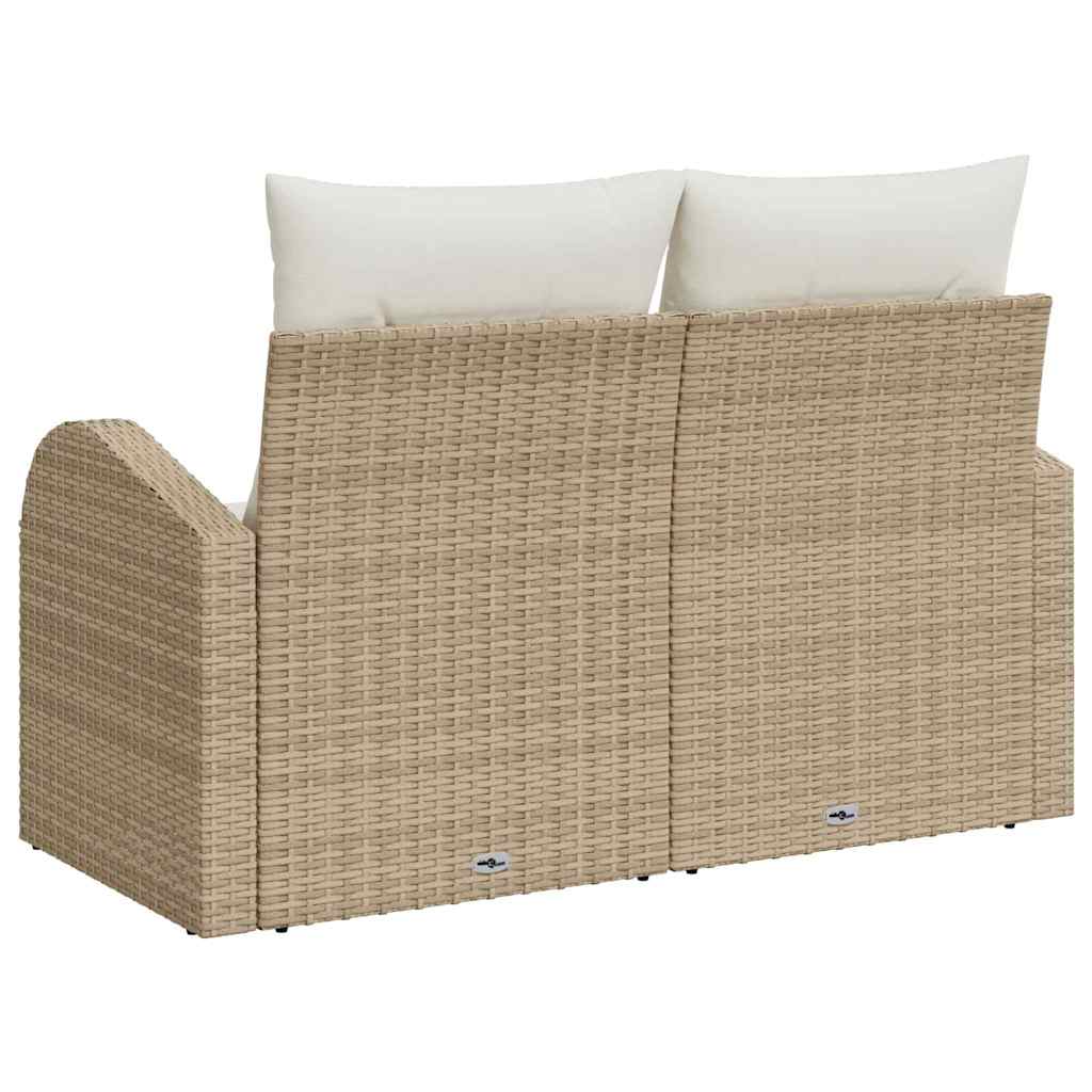 Havemøbelsofa med pude Beige 124 x 62 x 69cm polyrattan