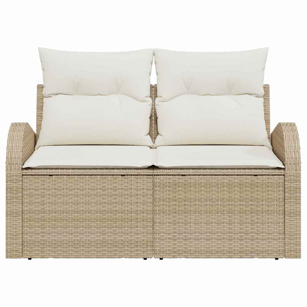 Havemøbelsofa med pude Beige 124 x 62 x 69cm polyrattan