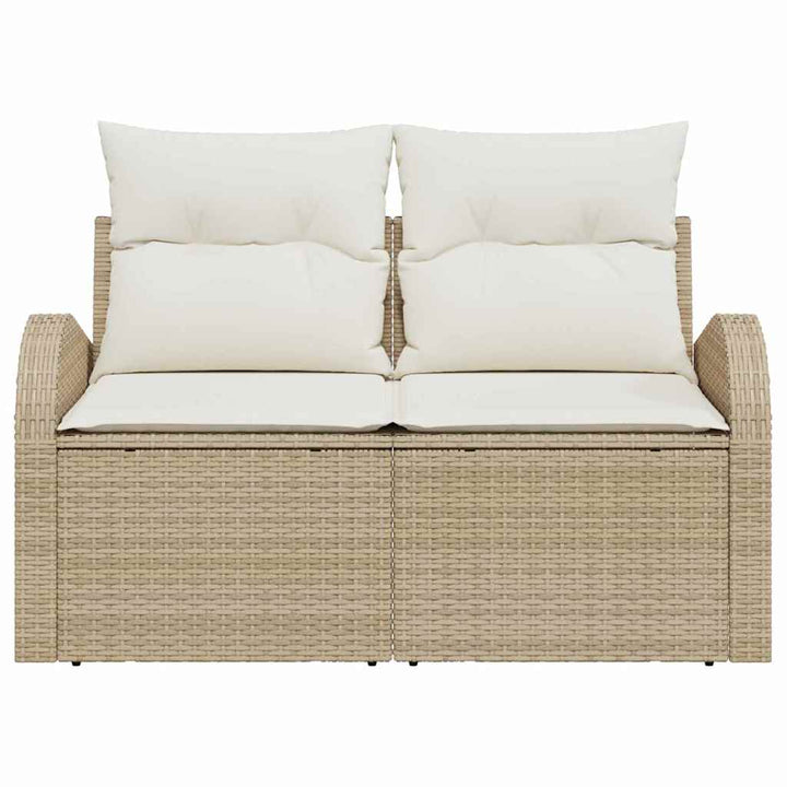 Havemøbelsofa med pude Beige 124 x 62 x 69cm polyrattan