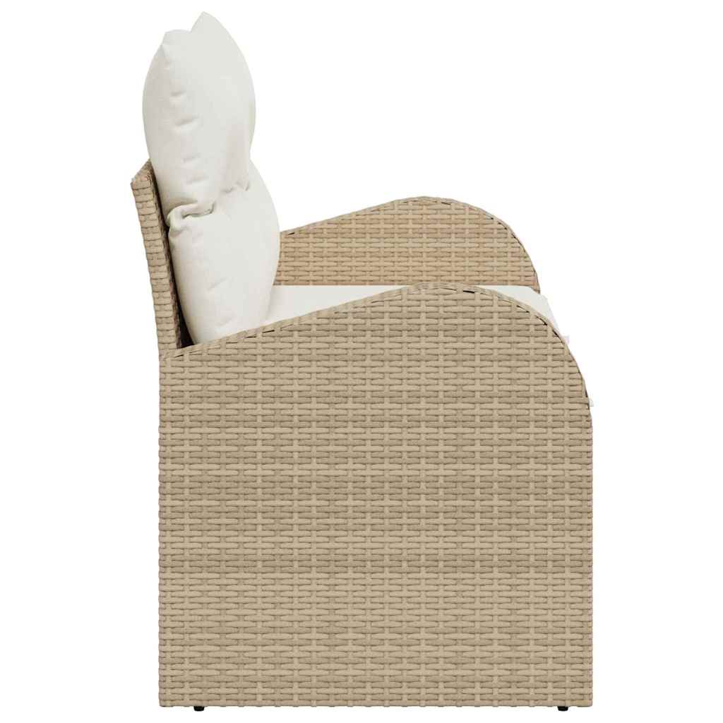 Havemøbelsofa med pude Beige 124 x 62 x 69cm polyrattan
