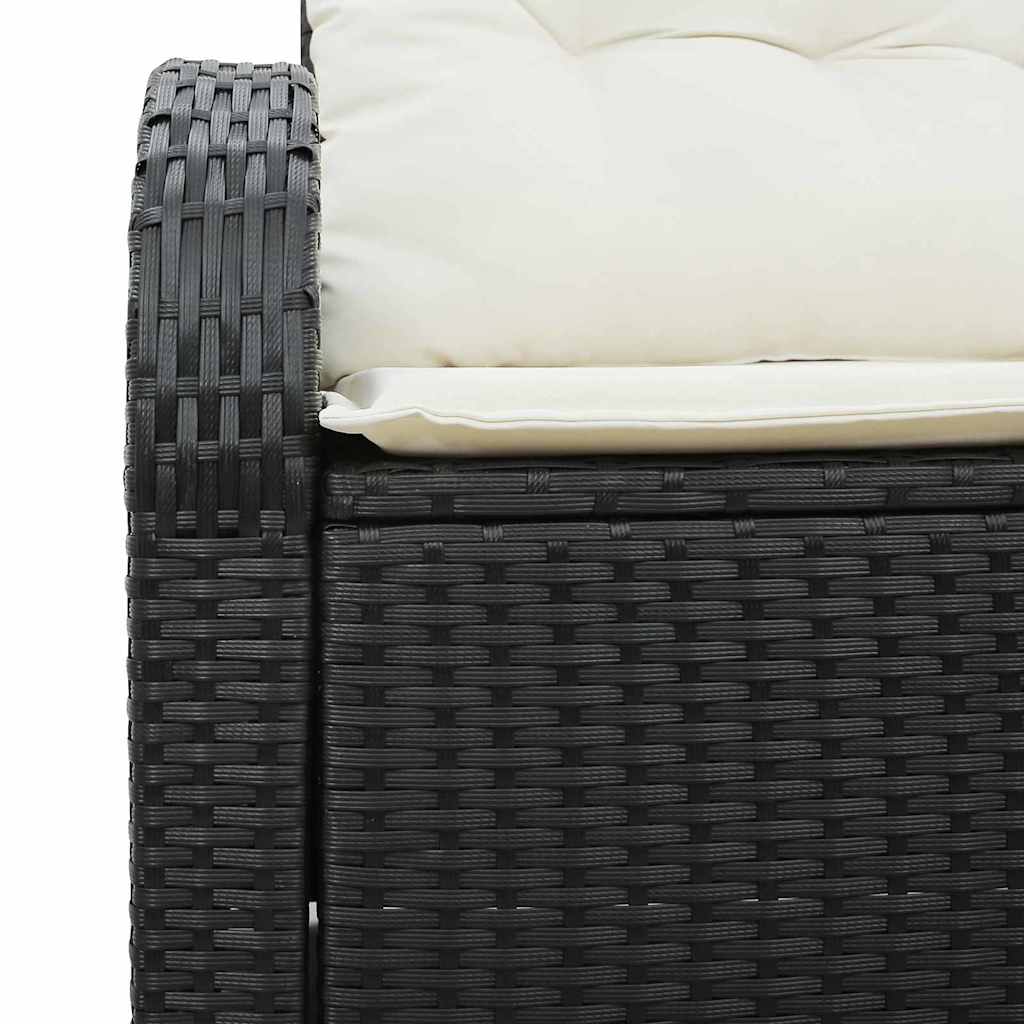 Havemøbelsofa med pude Sort 124 x 62 x 69cm polyrattan