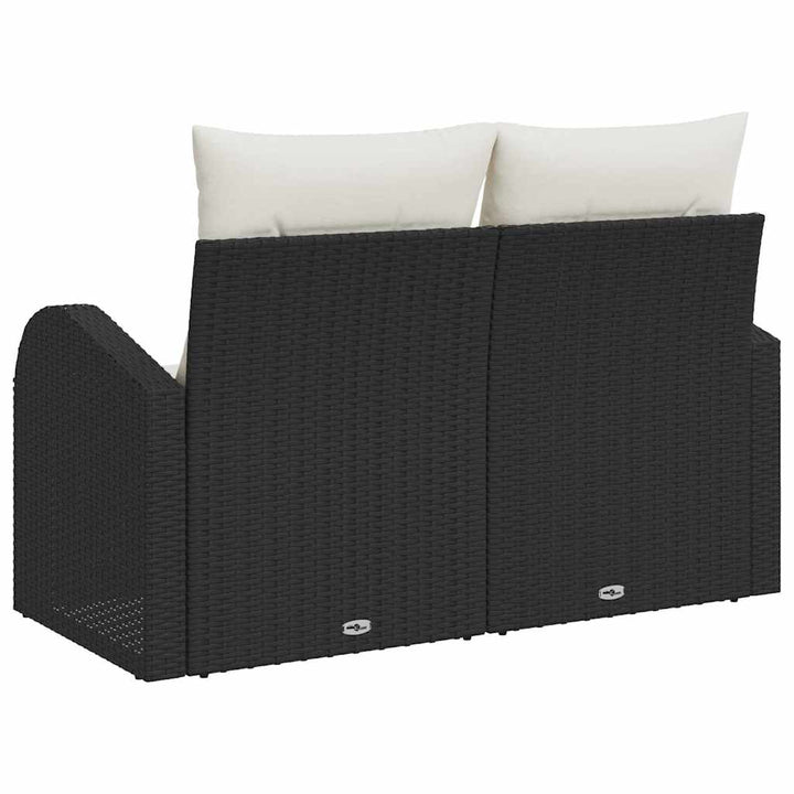 Havemøbelsofa med pude Sort 124 x 62 x 69cm polyrattan