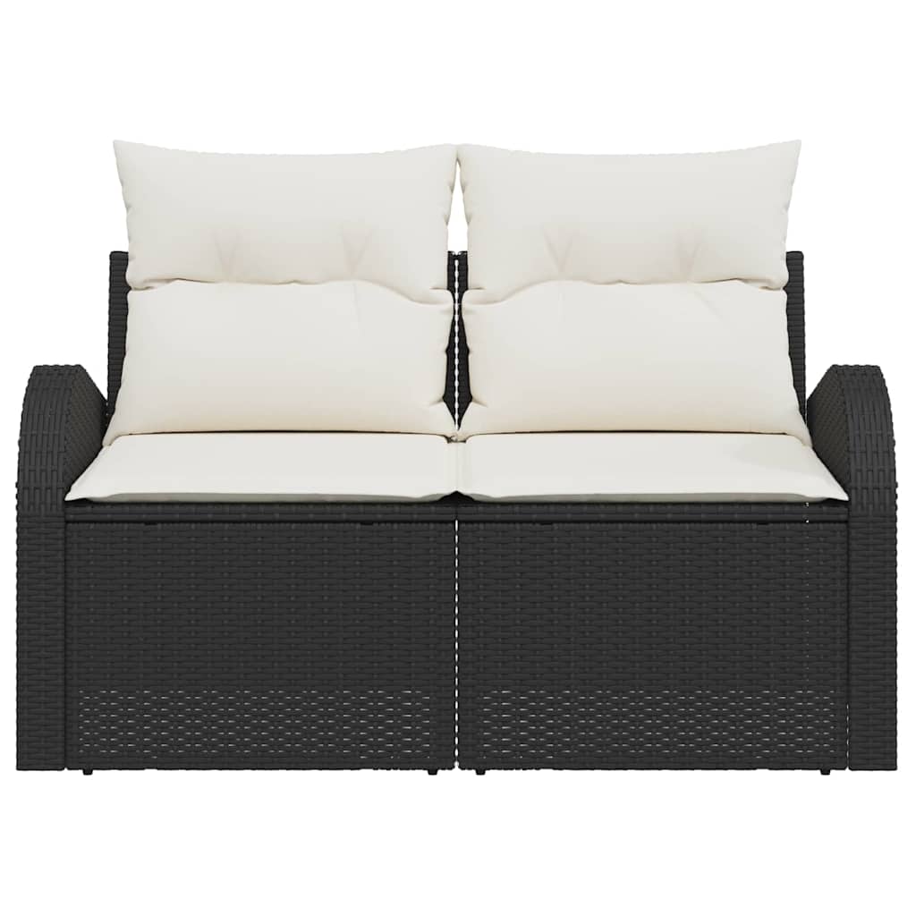Havemøbelsofa med pude Sort 124 x 62 x 69cm polyrattan
