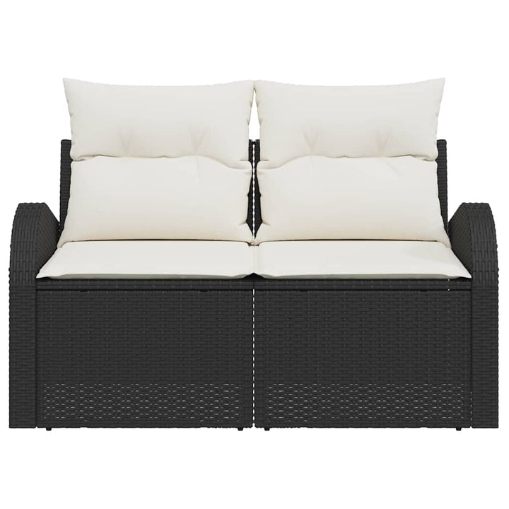 Havemøbelsofa med pude Sort 124 x 62 x 69cm polyrattan