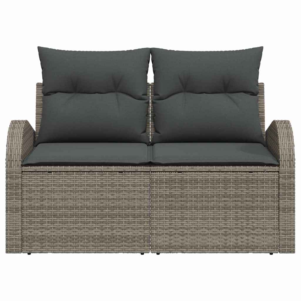 Havemøbelsofa med pude Grå 124 x 62 x 69cm polyrattan