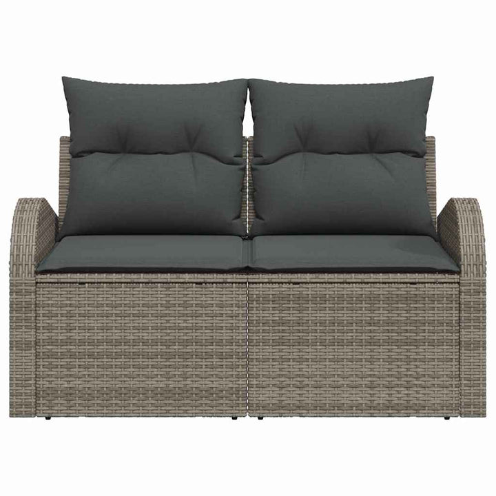 Havemøbelsofa med pude Grå 124 x 62 x 69cm polyrattan