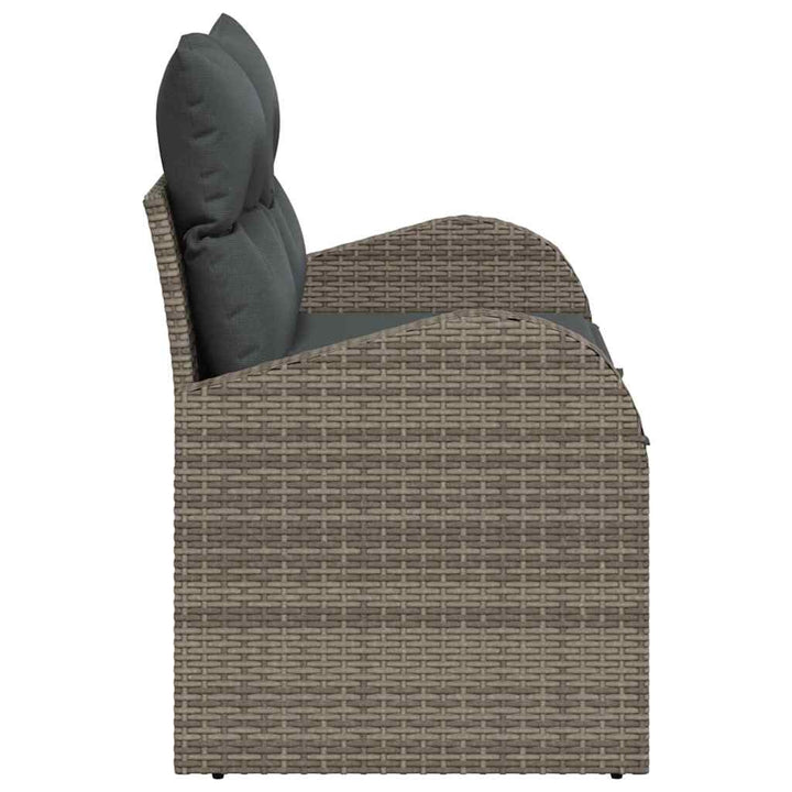 Havemøbelsofa med pude Grå 124 x 62 x 69cm polyrattan