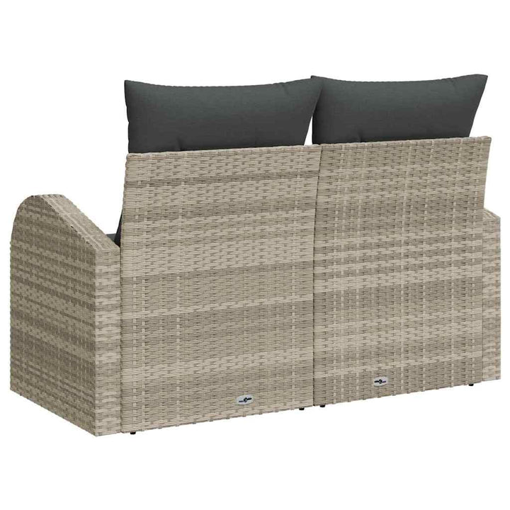 Havemøbelsofa med pude Lysegrå 124 x 62 x 69cm polyrattan