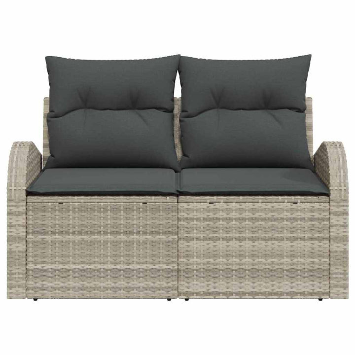 Havemøbelsofa med pude Lysegrå 124 x 62 x 69cm polyrattan