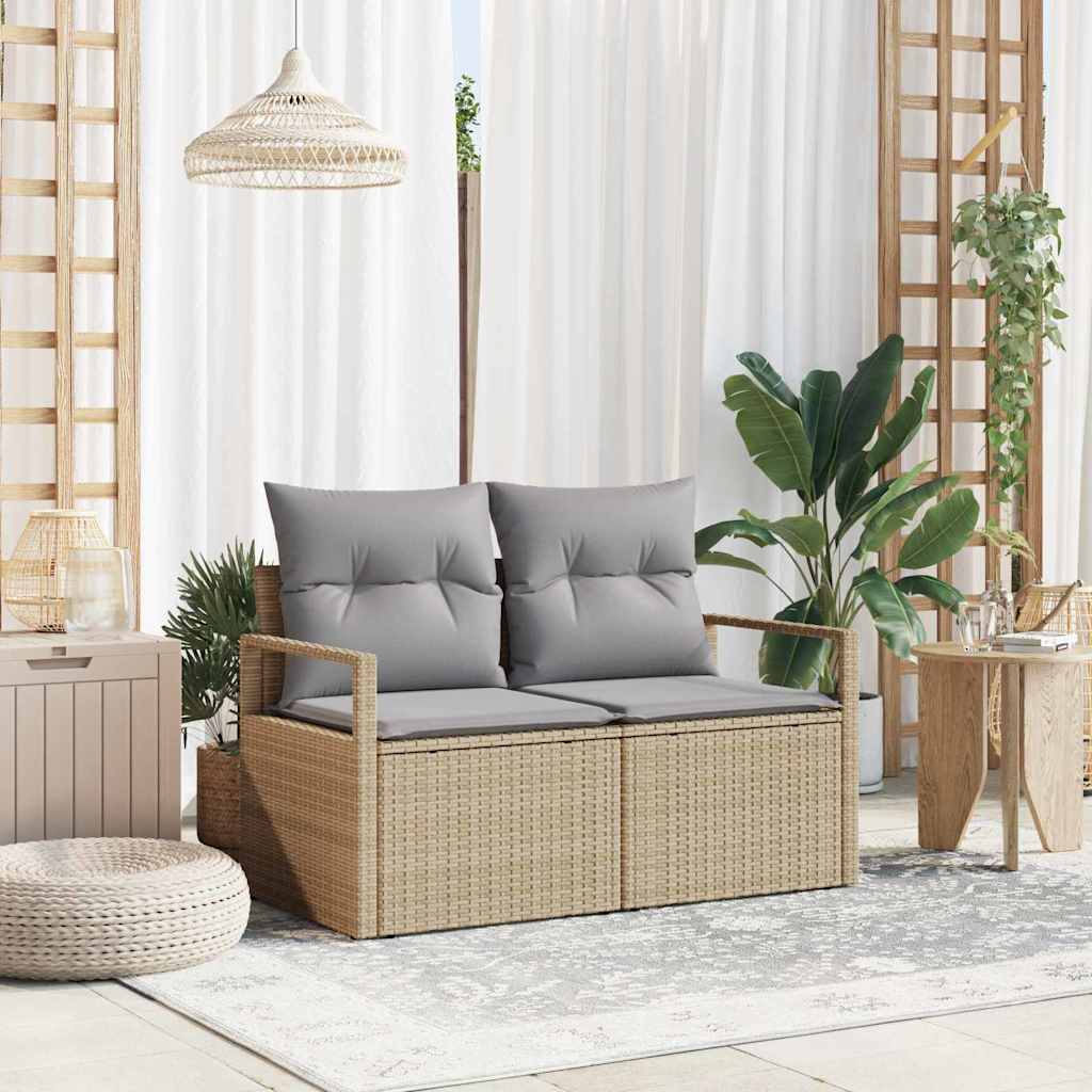 Havemøbelsofa med pude 120 x 62 x 69 cm polyrattan
