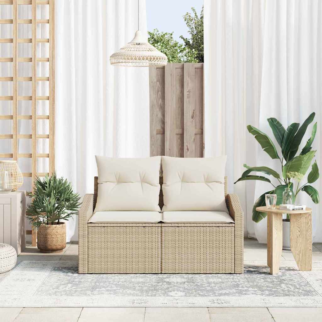 Havemøbelsofa med pude 123 x 62 x 69 cm polyrattan