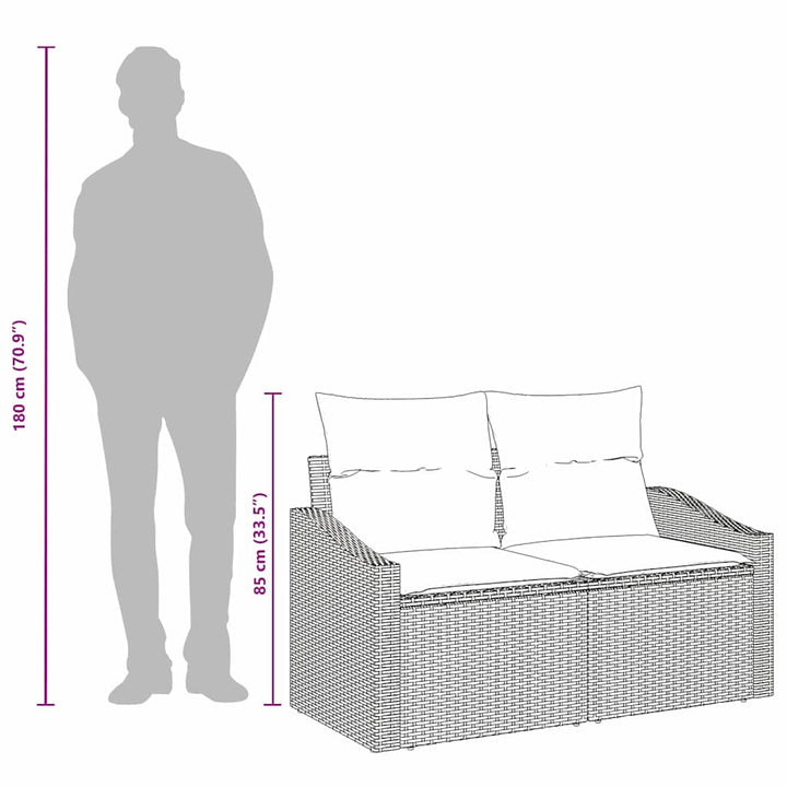 Havemøbelsofa Brun 123 x 62 x 69cm polyrattan