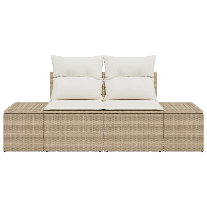 Havemøbelsofa med pude Beige 184 x 62 x 69 cm polyrattan