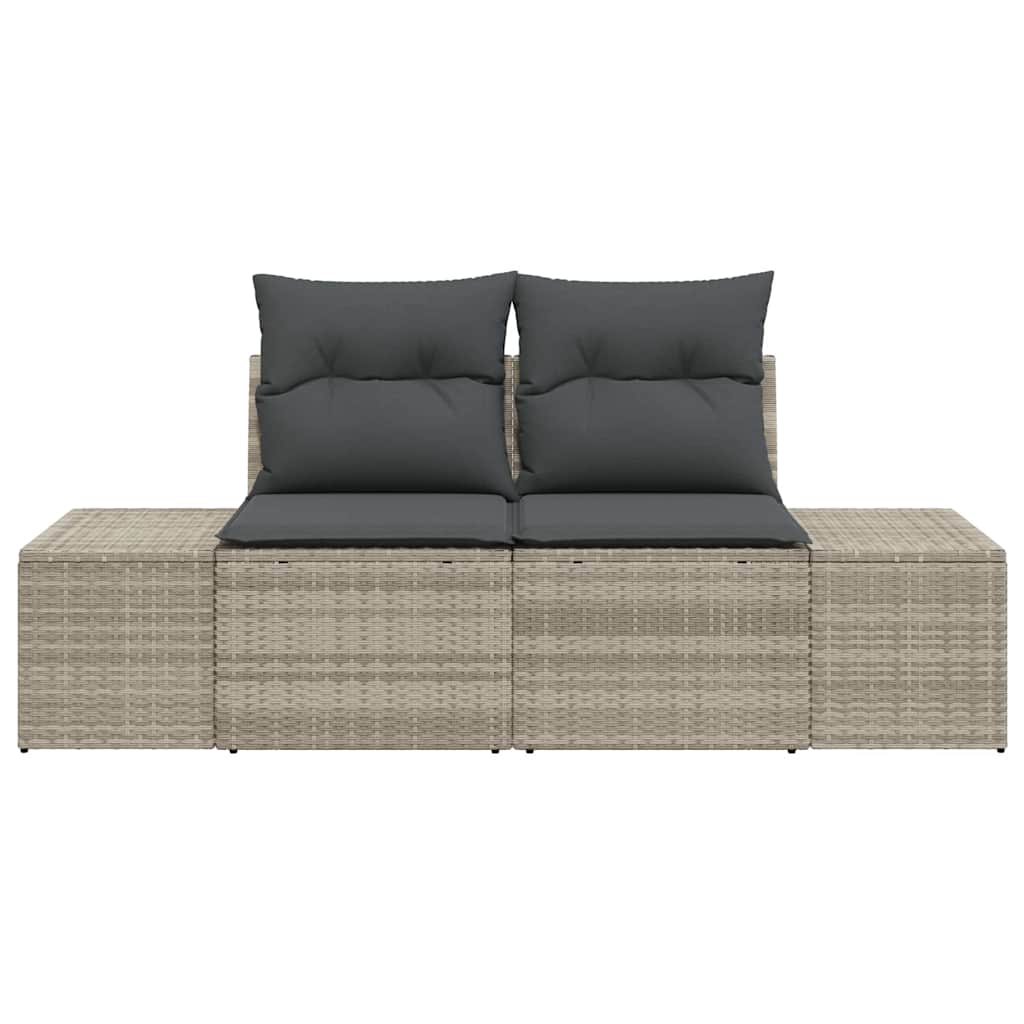 Havemøbelsofa med pude Grå 184 x 62 x 69 cm polyrattan
