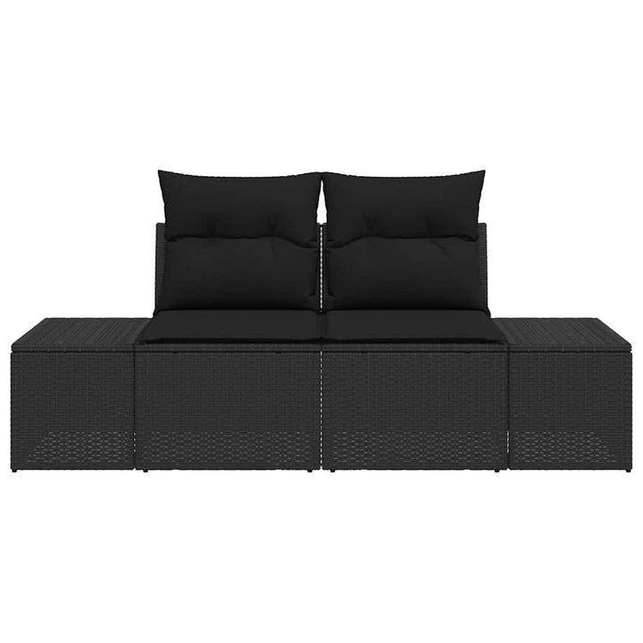 Havemøbelsofa med pude Sort 184 x 62 x 69 cm polyrattan