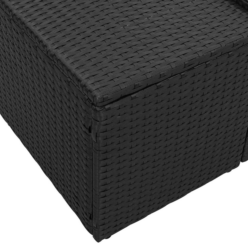 Havemøbelsofa med pude Sort 184 x 62 x 69 cm polyrattan