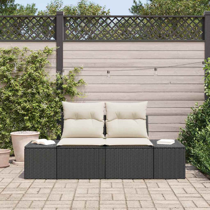 Havemøbelsofa med pude Sort 184 x 62 x 69 cm polyrattan