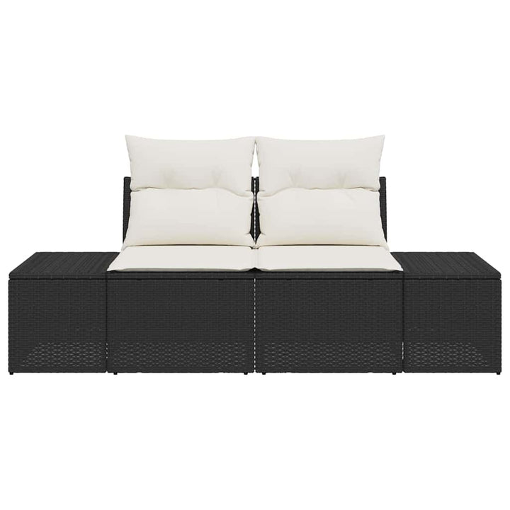 Havemøbelsofa med pude Sort 184 x 62 x 69 cm polyrattan