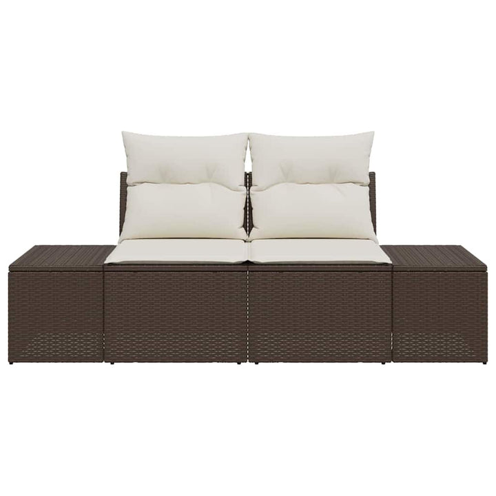 Havemøbelsofa med pude Brun 184 x 62 x 69 cm polyrattan