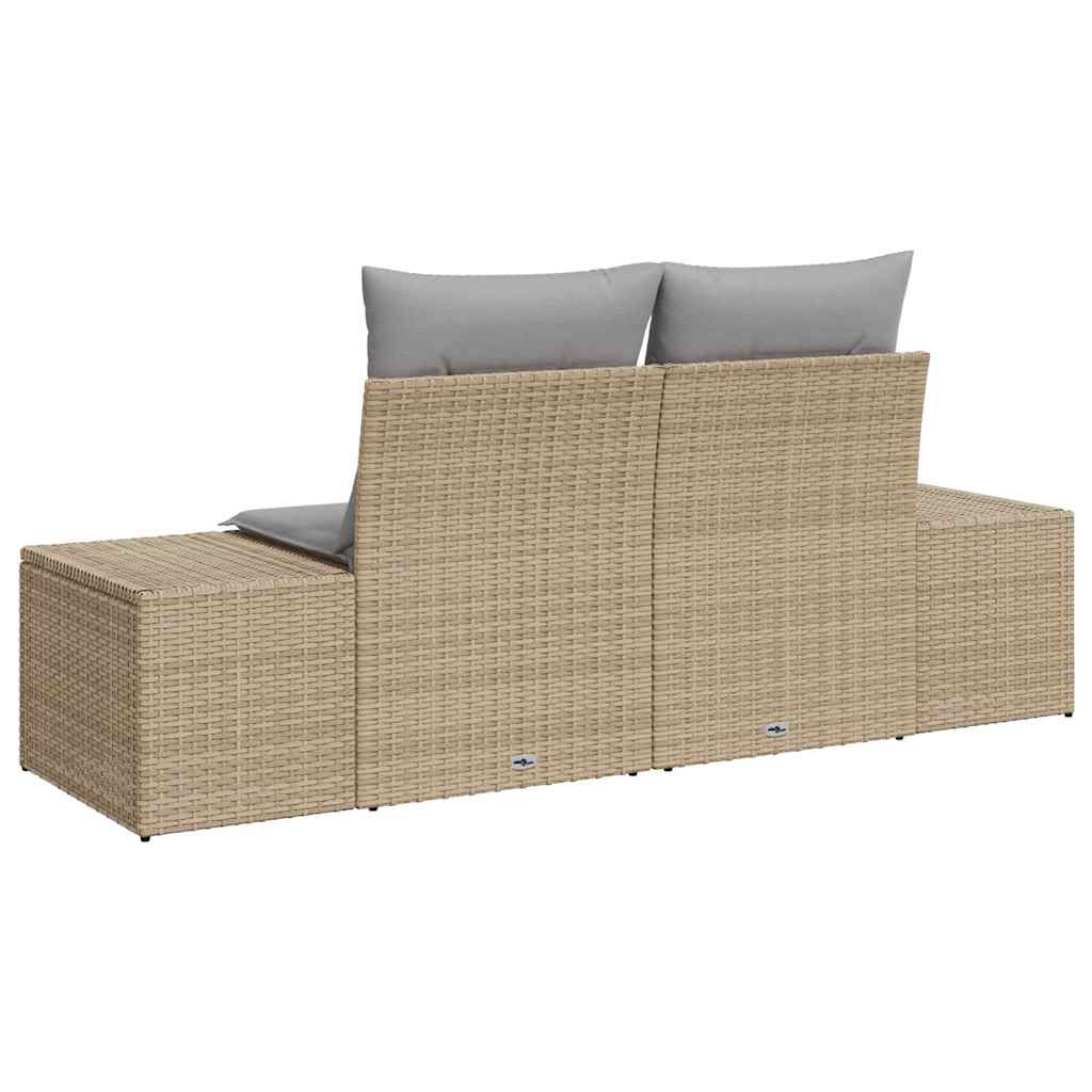 Havemøbelsofa med pude Beige 184 x 62 x 69 cm polyrattan