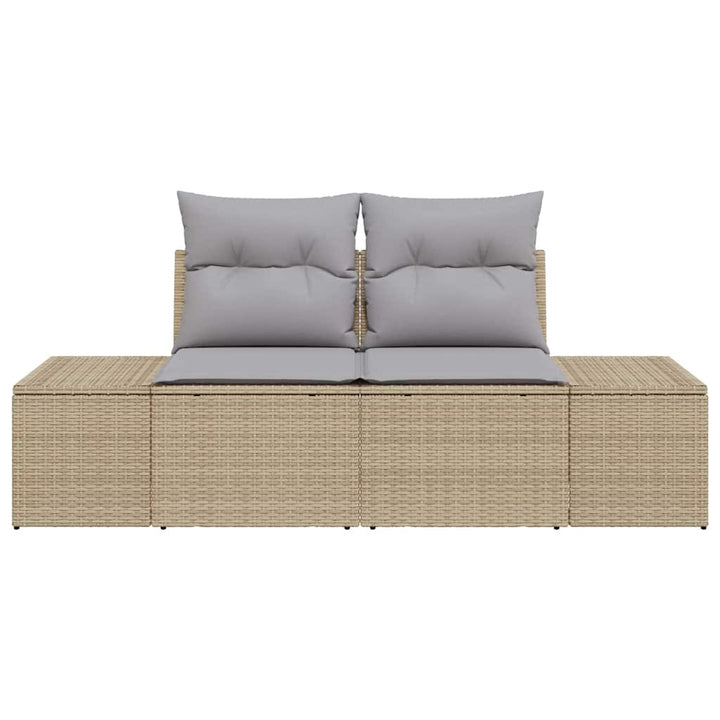 Havemøbelsofa med pude Beige 184 x 62 x 69 cm polyrattan