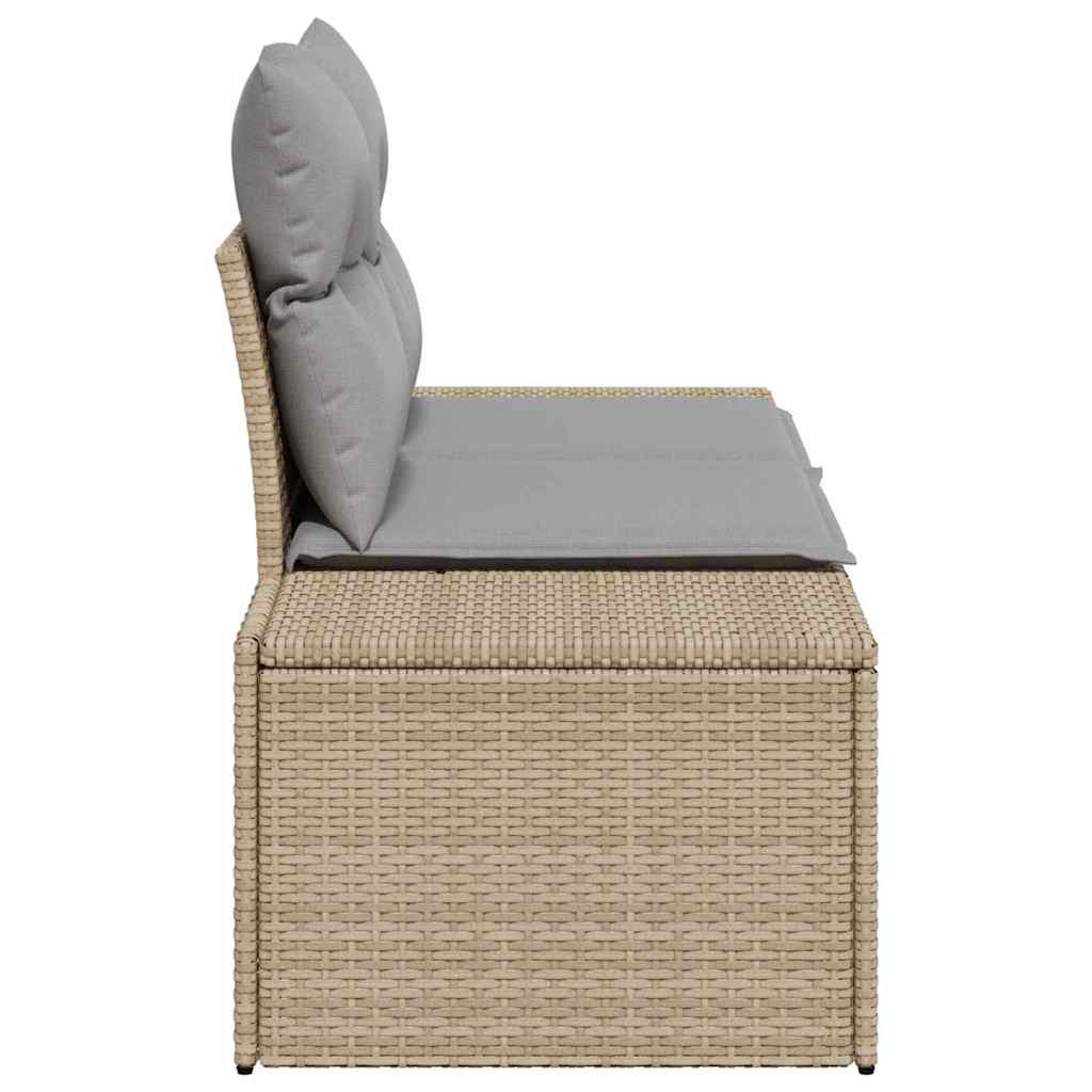 Havemøbelsofa med pude Beige 184 x 62 x 69 cm polyrattan