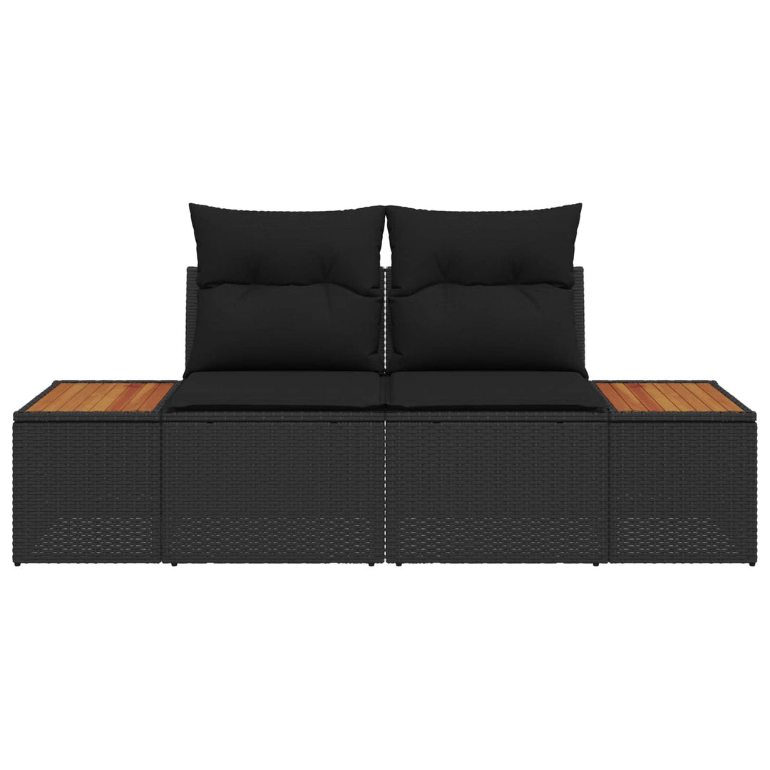 Havemøbelsofa Sort 184 x 62 x 85cm polyrattan