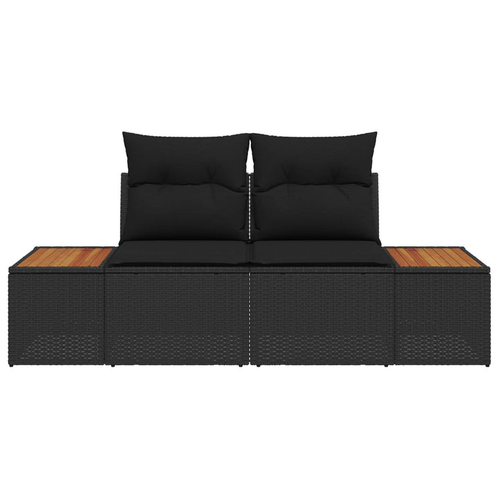 Havemøbelsofa Sort 184 x 62 x 85cm polyrattan
