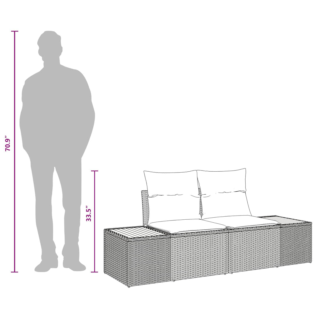 Havemøbelsofa Sort 184 x 62 x 85cm polyrattan