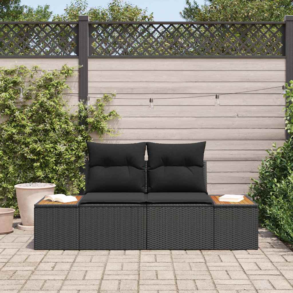 Havemøbelsofa Sort 184 x 62 x 85cm polyrattan