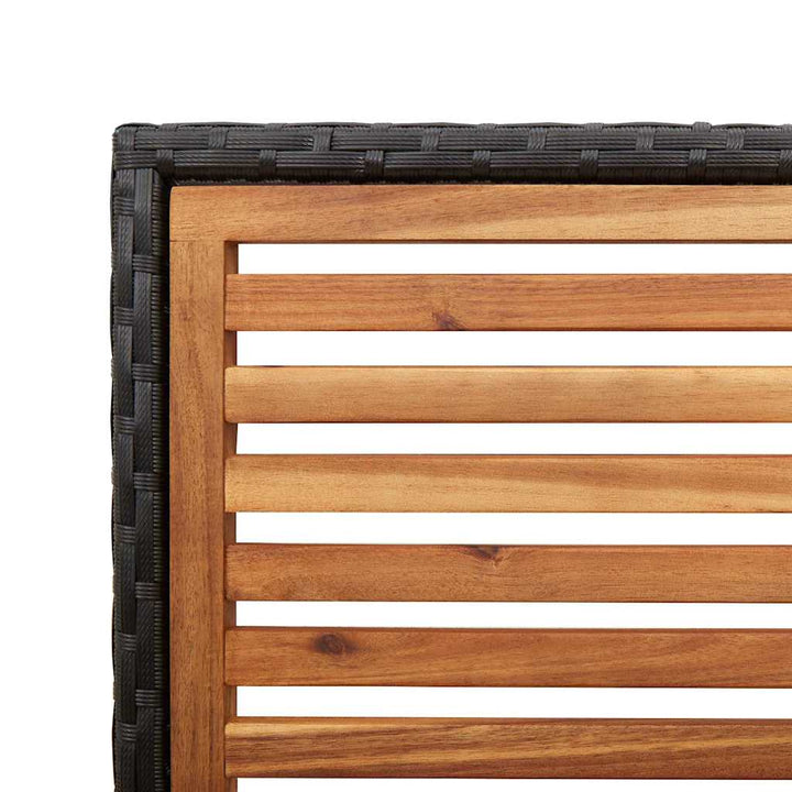Have stapelstole 2 pcs Brun og sort Solid akacietræ, PE rattan